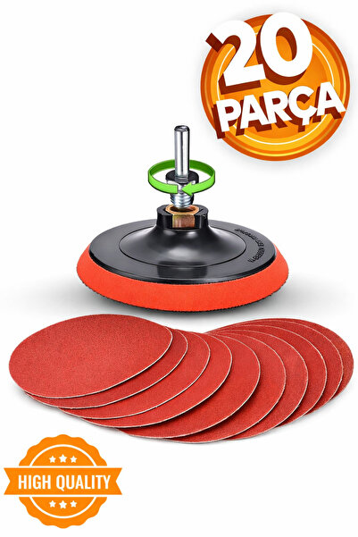 Badem10 115 Mm Cırt Zımpara Kağıdı El Zımparaları Ucu Seti Matkap Aparatı Avuç Içi Spiral Taşlama 20 Parça