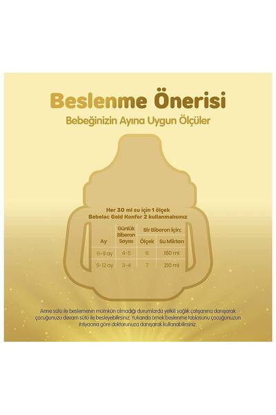 Bebelac Gold Konfor 2 Devam Sütü 6-12 Ay 800 Gr x 3 Adet 2400 Gr