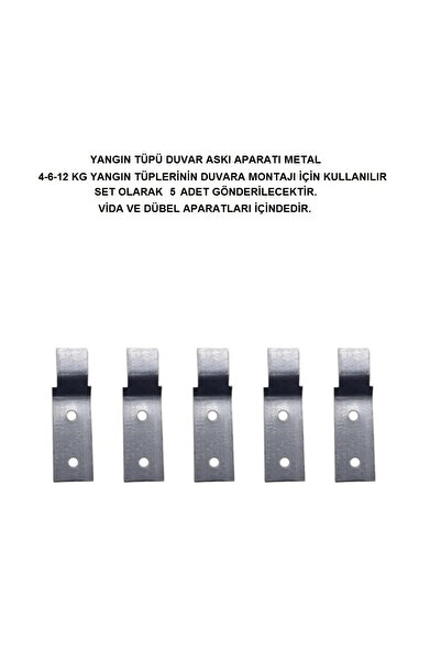 İNTERFORM YANGIN TÜPÜ METAL DUVAR ASKI APARATI 5’Lİ SET VİDA DÜBEL DAHİL