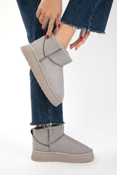 SOHO Gray Suede-Grey Women's Boots & Booties 21071