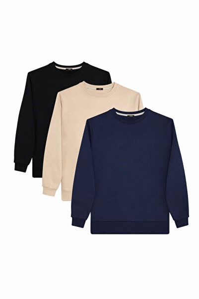 Tudors Men's 3-Pack Navy Blue-Stone-Black Relax Fit Comfortable Cut 100% Cott...