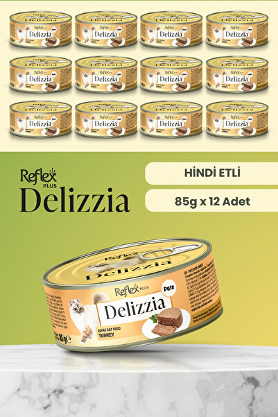 Reflex Plus Delizzia / Kıyılmış Hindi Etli Yetişkin Kedi Maması 85g x 12 Adet
