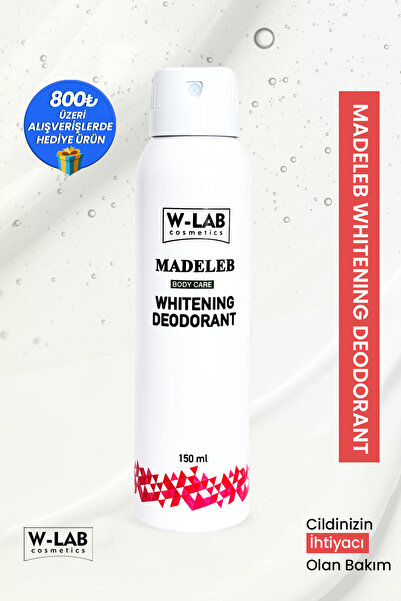 W-Lab Kozmetik Whitening Deodorant 150 Ml  Unisex Ter Kokusu, Koltuk Altı Kararmalarına Karşı Etkili Pudrasız