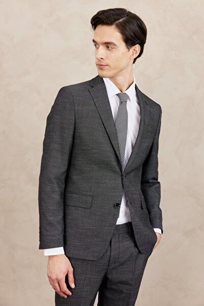 ALTINYILDIZ CLASSICS Ανδρικό μαύρο-άσπρο κοστούμι Slim Fit Slim Fit Μονόχρωμο...