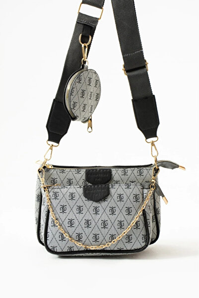 Madame Gray Women's Bag Set Wallet Detailed Handbag and Shoulder Bag