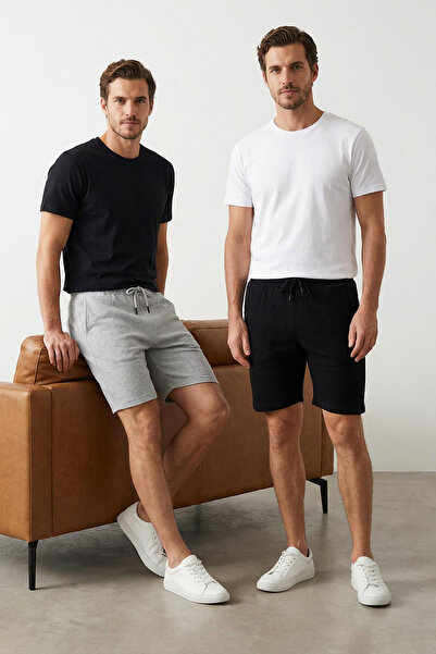 Kolekcia Trendyol 2-jednotkové čierno-sivé šortky a bermudy TMNSS23SR00076