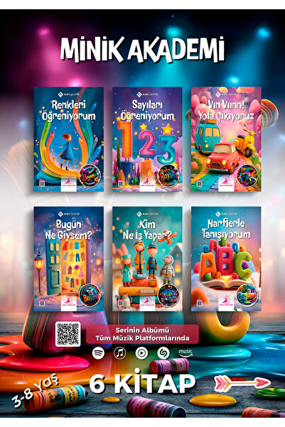 UMY Yayınları Minik Akademi Boyama Serisi - 6 Kitap - Çocuk Boyama Kitapları