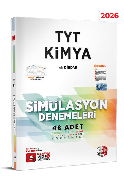 3D Yayınları TYT Kimya Simülasyon 48 Deneme