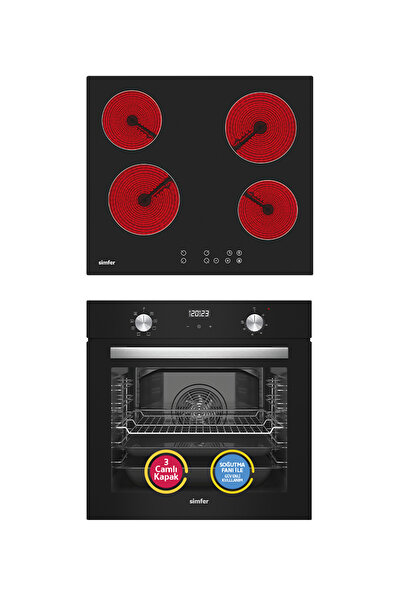 Simfer 9 Fonksiyon QS Siyah Dijital Power Turbo Elektrikli 2'li Ankastre Set ...