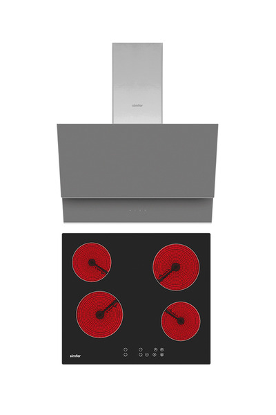 Simfer QS Gri Elektrikli 2'li Ankastre Set (Elektirikli Ocak + Davlumbaz)