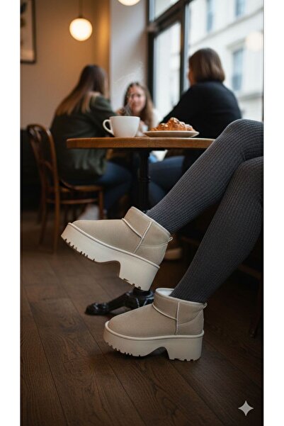 İncimoda Classic Ultra Mini New Heights Kısa Bilek Içi Kürklü Platform Taban ...