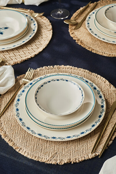 Karaca Forever Bone İznik 24 Parça 6 Kişilik Yemek Takımı