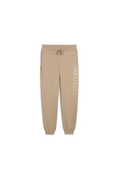 Puma بنطال رياضي معدني لامع للغاية بلون قهوة مثلجة