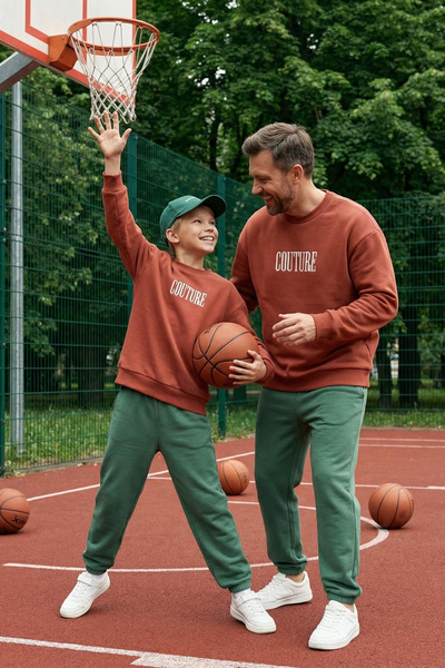 TRENDYOLKIDS Chlapecká mini mikina s dlaždicovým potiskem - Tkdaw25Sw00068