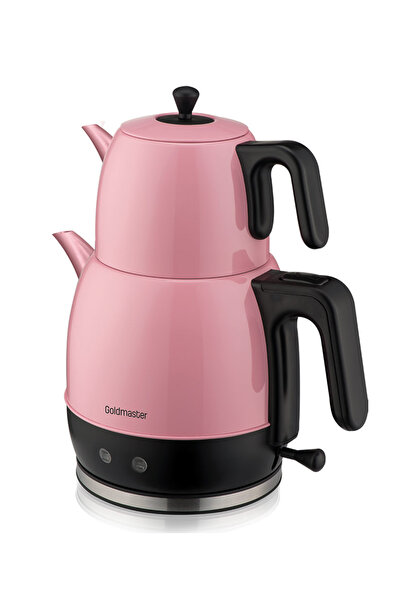 GOLDMASTER Hasbahçe Pembe Xl Geniş Hazneli Damlatmaz Paslanmaz Çelik Çay Maki...