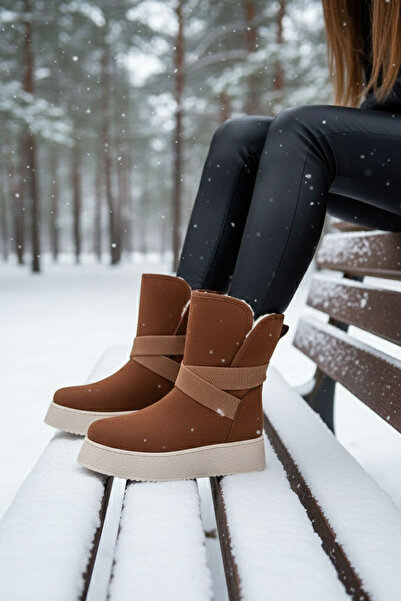 SOHO Hellbraune Wildlederstiefel und Stiefeletten für Damen 18480