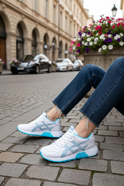 SOHO Beyaz-Mavi Kadın Sneaker 20654