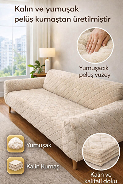 Faiend Yumuşacık Welsoft Lastikli 3 Kişilik Koltuk Örtüsü | Kaymaz, Esnek ve ...