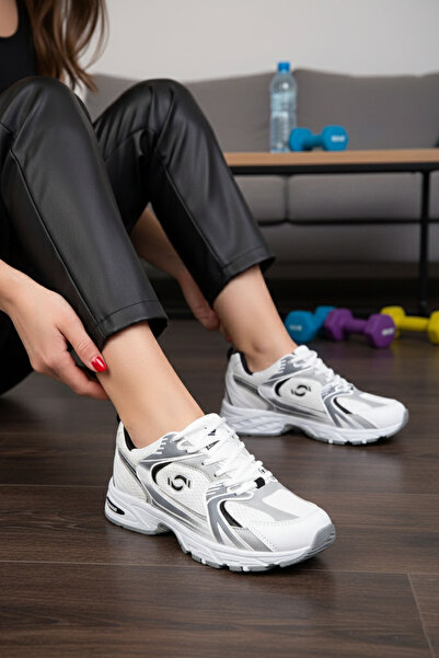 SOHO Weiß-Grau-Schwarz Damen Sneaker 18753