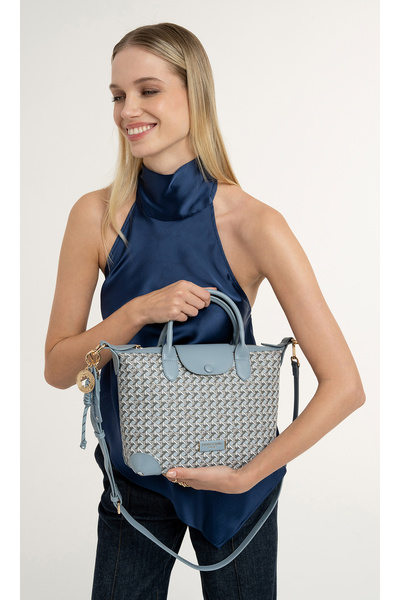 Pierre Cardin Geantă de umăr pentru femei Blue Digital Monogram 05PO25Y10707