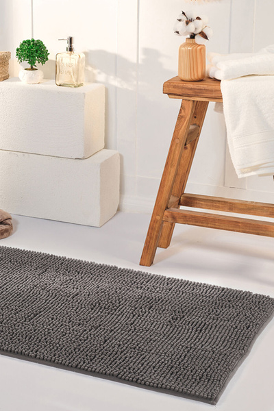 Kaşmir Home Μαλακό χαλάκι μπάνιου Ανθρακίτη 60x100 εκ.