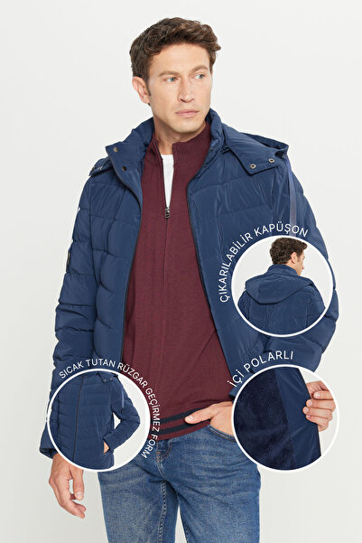 AC&Co / Altınyıldız Classics Men's Navy Blue Padded Standard Fit Regular Cut ...