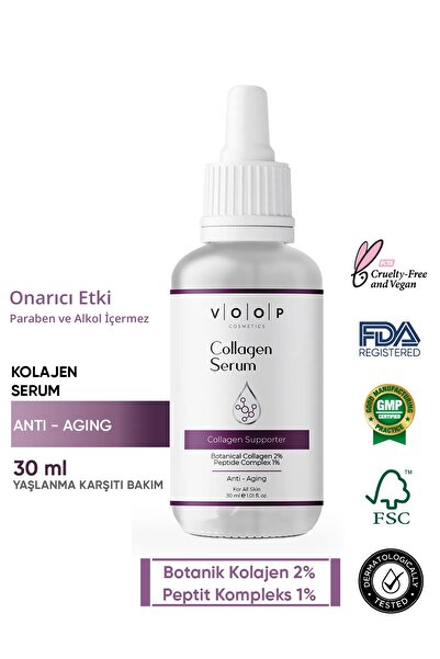 VOOP Collagen Serum | Yaşlanma Karşıtı %2 Botanik Collagen %1 Peptit - 30 ml