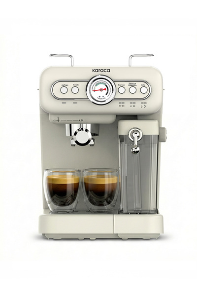Karaca Vintage Craft Süt Hazneli Espresso, Latte ve Capuccino Makinesi Cream