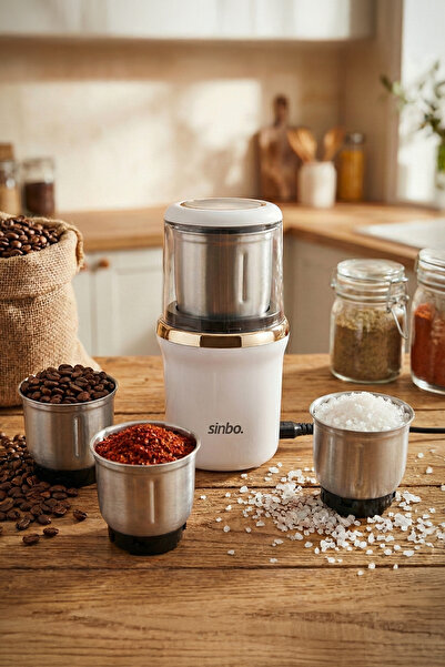 Sinbo SCM-9037 KAHVE-BAHARAT ÖĞÜTÜCÜ - BEYAZ-GOLD