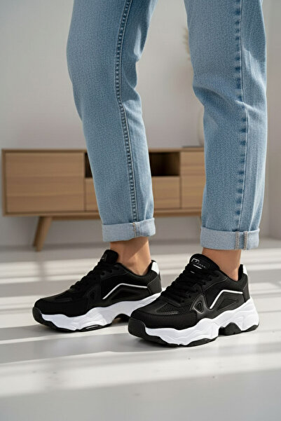 SOHO Schwarz-weiße Damen Sneakers 18148