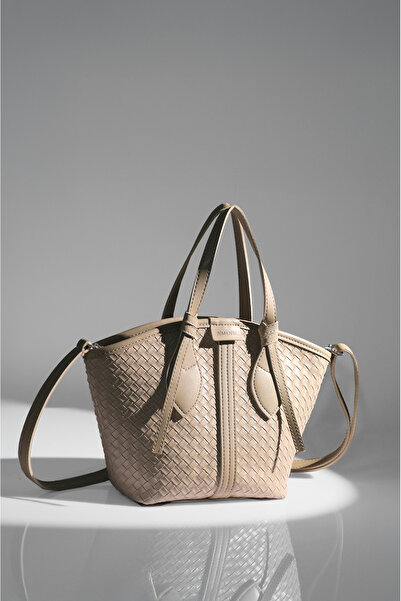 Rimense Γυναικεία τσάντα χεριού και ώμου με φερμουάρ με επένδυση από βιζόν