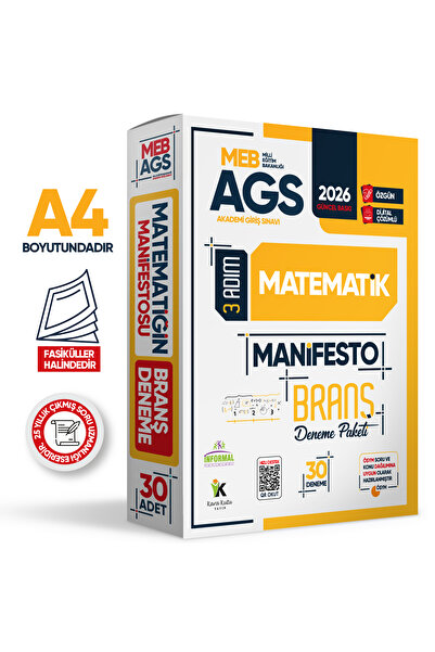 İnformal Yayınları 2026 MEB AGS Sayısal Yetenek MATEMATİK 3 Adım Manifesto 30...