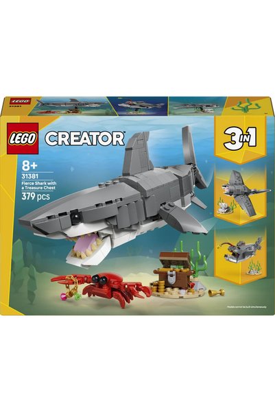 LEGO ® Creator Acımasız Köpek Balığı ile Hazine Sandığı 31381 – 8+ için Oyuncak Yapım Seti (379P)