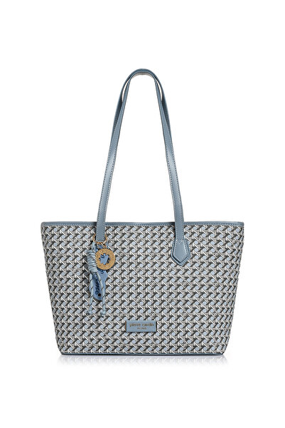 Pierre Cardin Mavi Dijital Monogram Kadın Omuz Çantası 05PO25Y10705