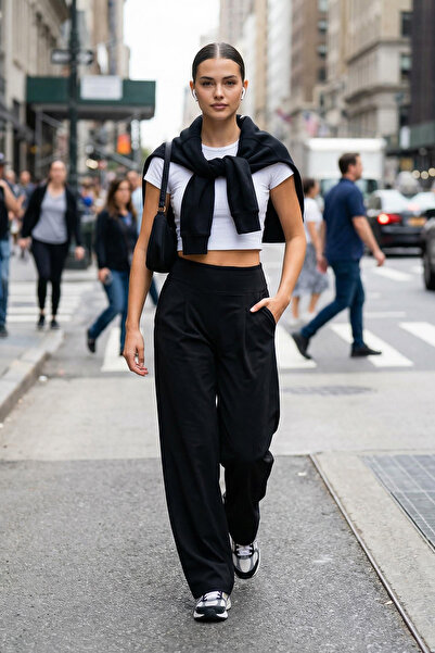 Trendyol Collection Schwarze, gebürstete, weiche Stoff-Strick-Sport-Joggingho...