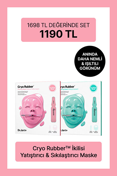 Dr.Jart+ Cryo Rubber Sıkılaştırıcı & Yatıştırıcı 2'si 1 Arada Yüz Maskesi Seti