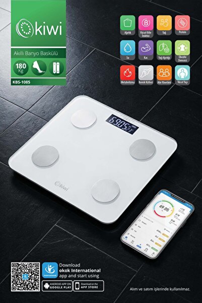 Kiwi Kbs-1085 Akıllı Banyo Baskülü Beyaz