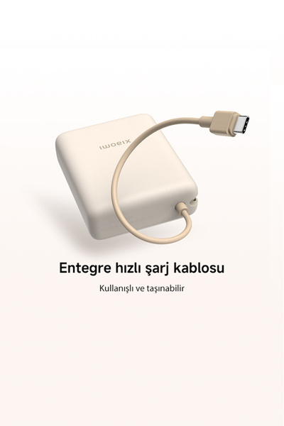 Xiaomi 33W Powerbank 10000Mah Yüksek Hızlı Dahili Kablo Kompakt Tasarım Mavi