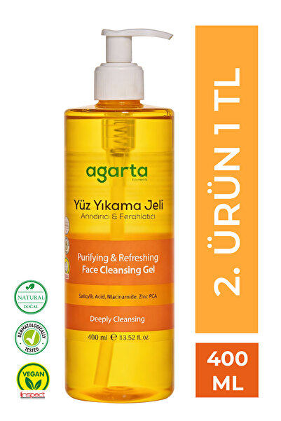 Agarta Tüm Cilt Tipleri Için Doğal Arındırıcı Yüz Yıkama Jeli Hassas 400 ml