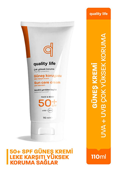 Quality Life Güneş Kremi Faktör 50+ SPF - Yüz ve Vücut - Su Bazlı - Karma Yağ...