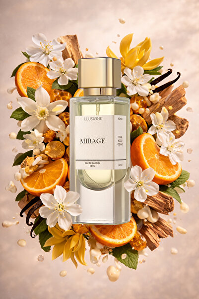 ILLUSIONE FRAGRANCE Mirage Edp Kadın Parfüm 50ml | Çiçeksi -Odunsu- Kremsi | Portakal Çiçeği, Sümbülteber, Vanilya, Misk