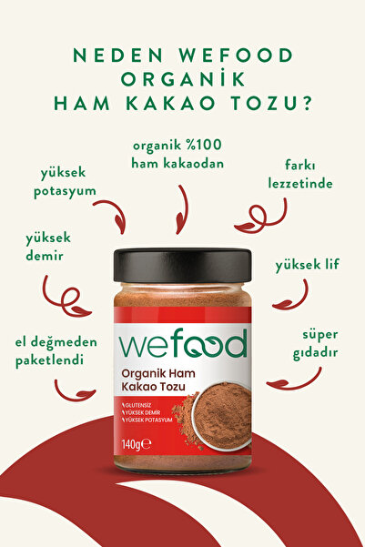 Wefood Organik Ham Kakao Tozu 140 gr.