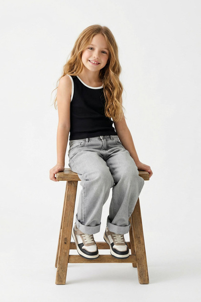 TRENDYOLKIDS Black Knitted Tank Top Tkdss25Al00003