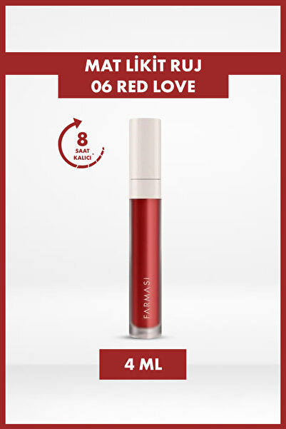 Farmasi Uzun Süre Kalıcı Kadifemsi Yapı Mat Likit Ruj | 06 Red Love