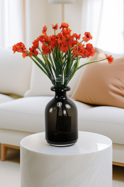 Yapay Çiçek Deposu باقة زهور اصطناعية مكونة من 18 زهرة سيينا مقاس 30 سم باللو...