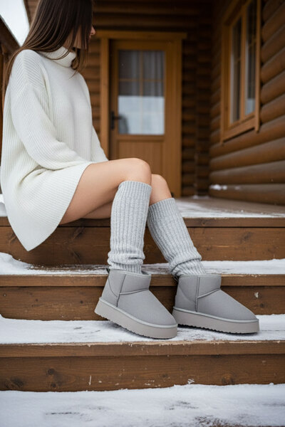 SOHO Graue Wildleder-Graue Damenstiefel & Stiefeletten 21071