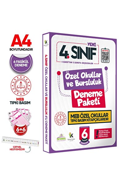 Karakutu Yayınları 4.Sınıf Özel Okullar ve Bursluluk Hazırlık MEB Tıpkı Basım...