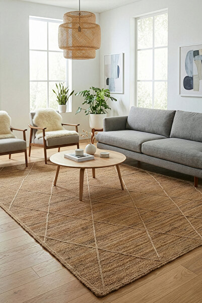 Koza Halı Natura El Dokuma Jüt Bohem Tarz Otantik Salon Oturma Odası Koridor ...