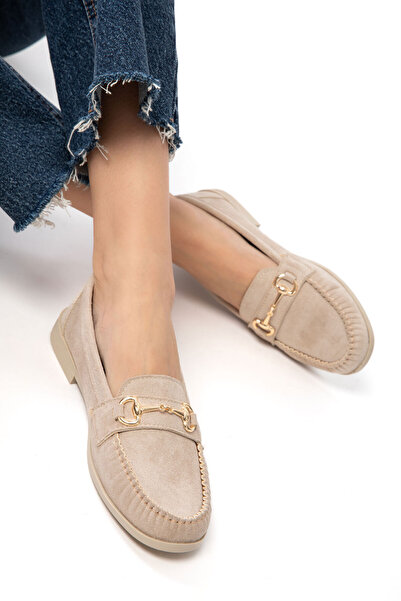 SOHO Beige Wildleder Damen-Loafer-Schuhe 21245