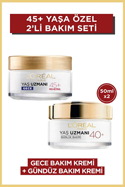 L'Oreal Paris Yaş Uzmanı 40+ Kırışıklık Karşıtı Sıkılaştırıcı Gündüz & 45+ Ge...